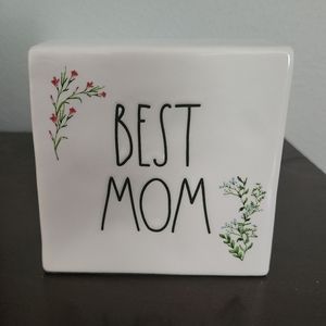 Rae Dunn Artisan Collection By Magenta "Best Mom" Bock Decor NEW